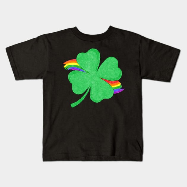 St.Patrick's Day Rainbow Shamrock Design Kids T-Shirt by New East 